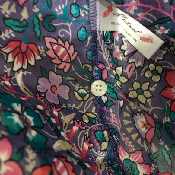 Mistral Slim Fit  Cotton Sateen Collared Button Front Shirt Large NWT - Picture 4 of 5